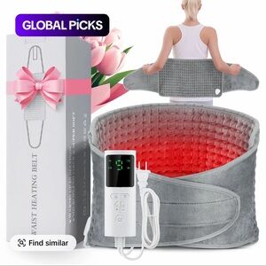 Heated Electric Waist Belt - Gray Plush Heat Therapy